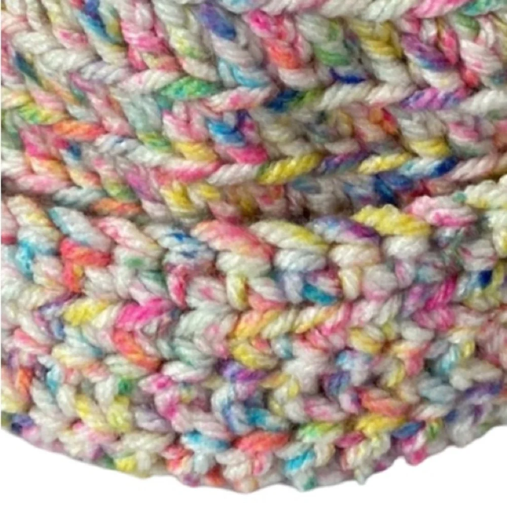 Hand Crafted Colorful Cable Knit Knitted Baby Hat Handmade